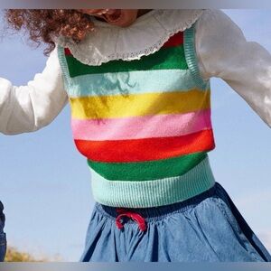 Mini Boden Knitted Stripe Sweater Vest, Size 3-4y
